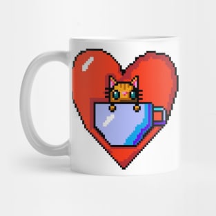 Cat In a mug in a heart Mug